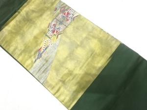 引箔　幾何学模様織り出し　名古屋帯